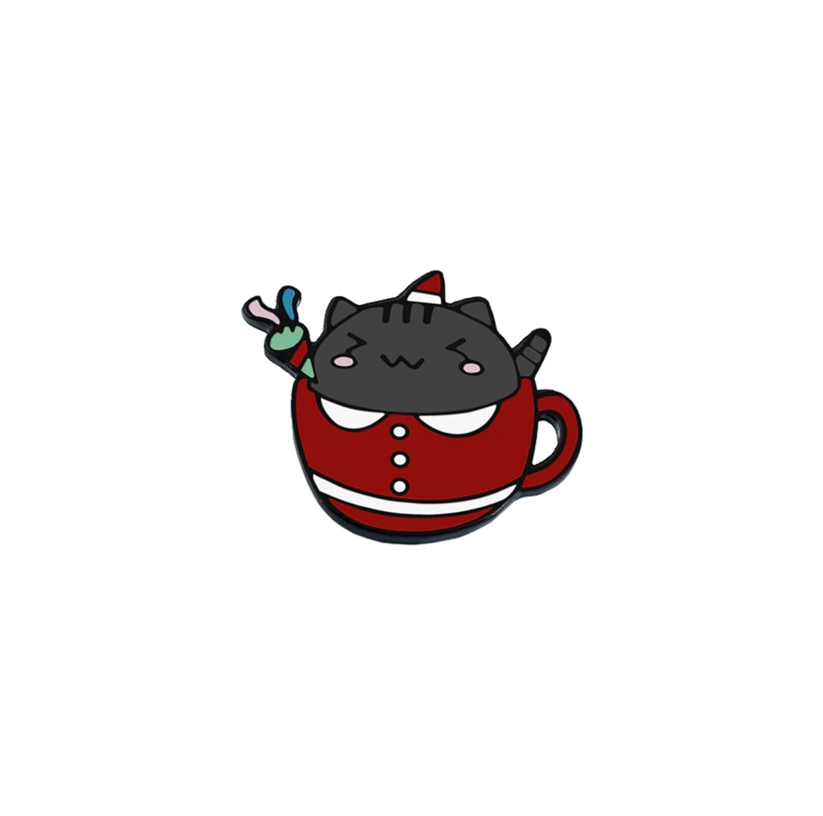 Pin esmaltado diseño de gato Santa 1
