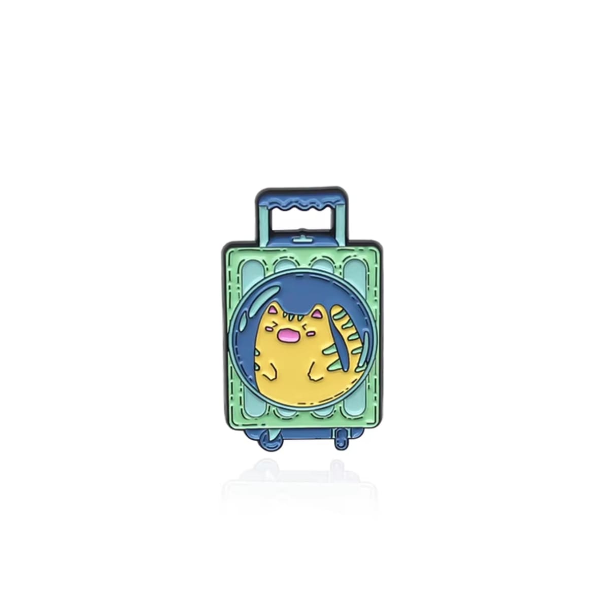 Pin esmaltado diseño de gatito en maleta de viaje 1