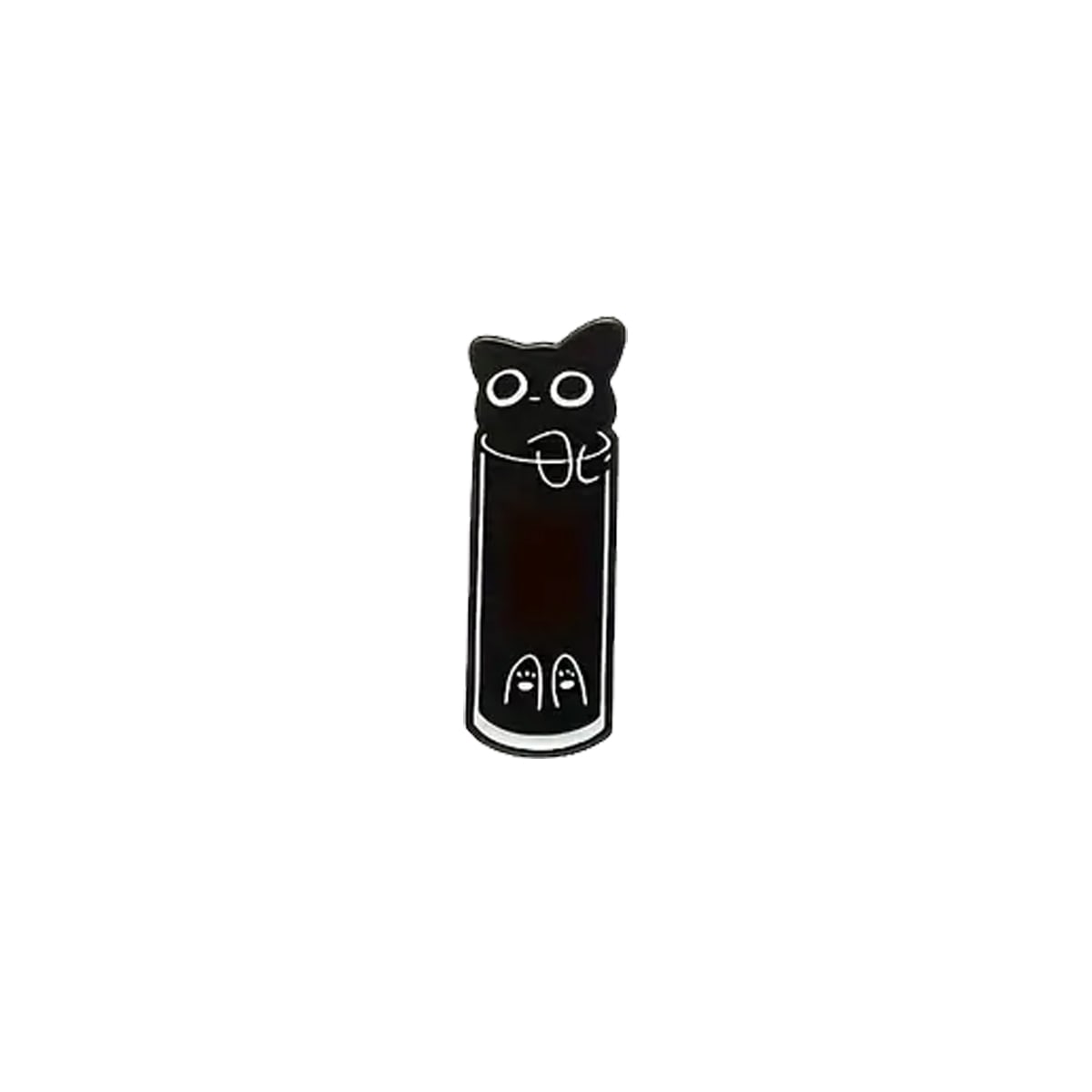 Pin esmaltado diseño gatito negro en un vaso alto 1