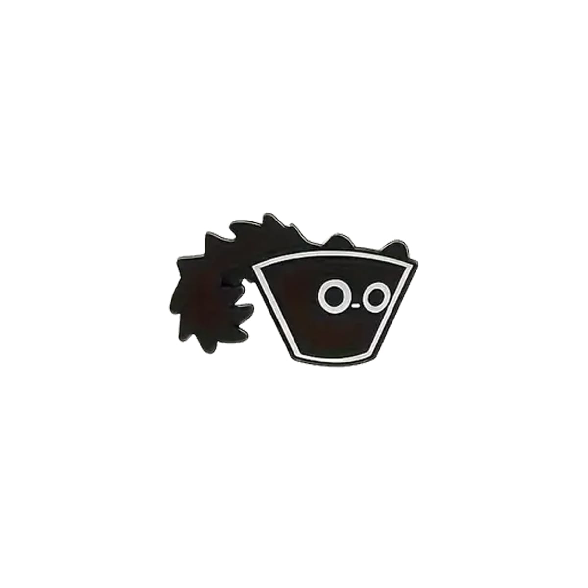 Pin esmaltado diseño gatito negro en un vaso con la cola afuera 1
