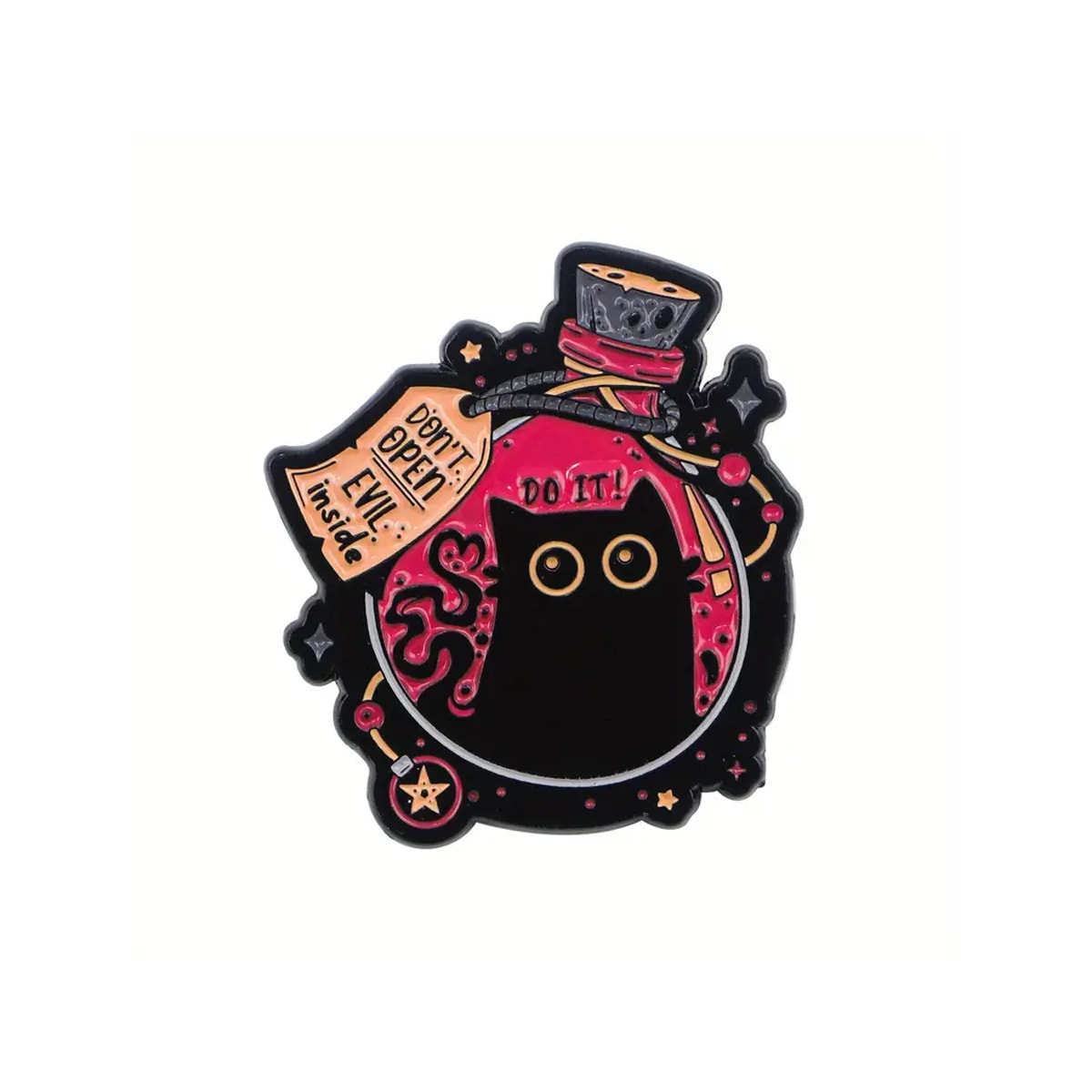 Pin esmaltado diseño gatito no abrir evil inside 1