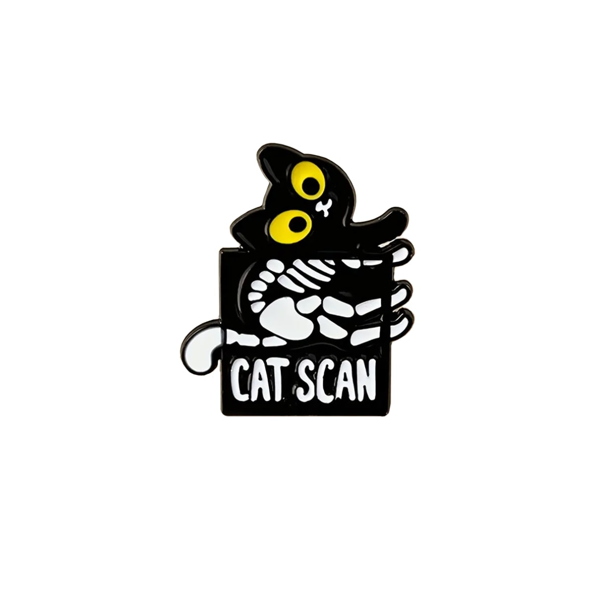 Pin esmaltado diseño de gato negro Cat Scan 1