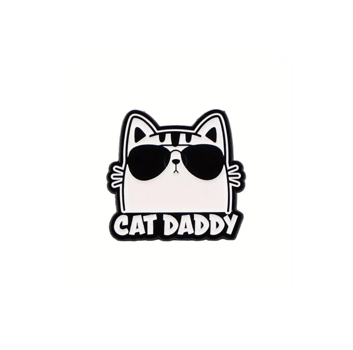 Pin esmaltado diseño de gato con lentes de sol 