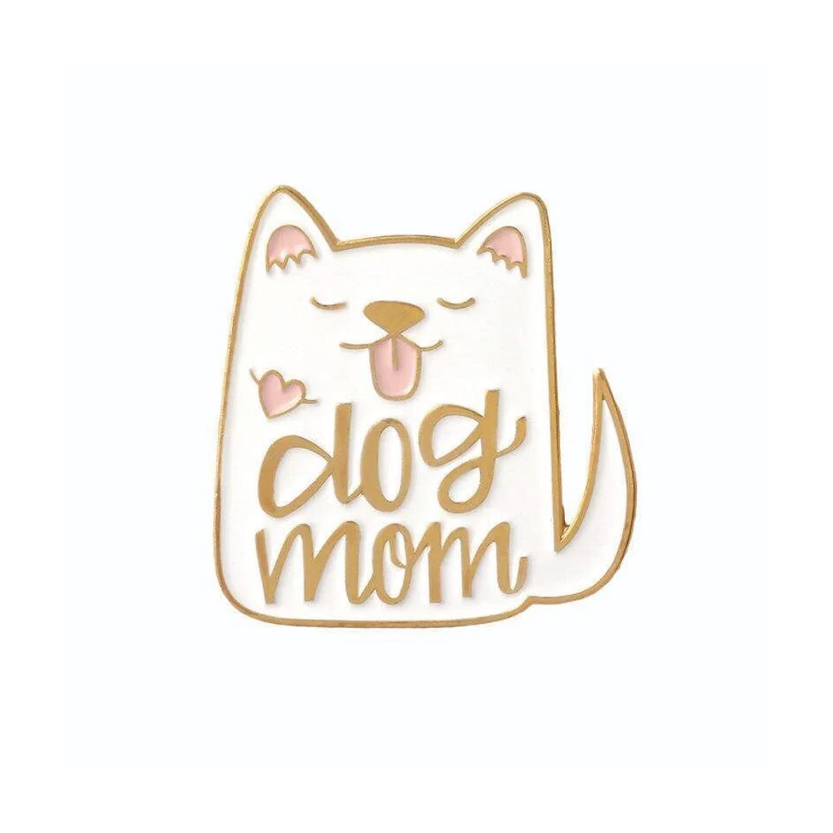 Pin esmaltado diseño de perro blanco Dog Mom 1