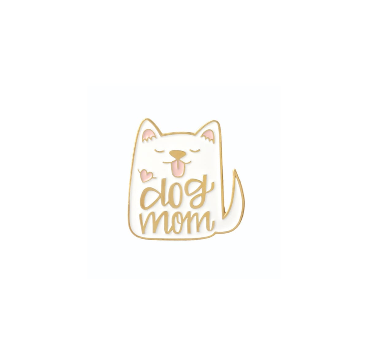 Pin esmaltado diseño de perro blanco Dog Mom2