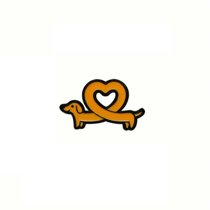 Pin esmaltado diseño de salchicha corazón 1