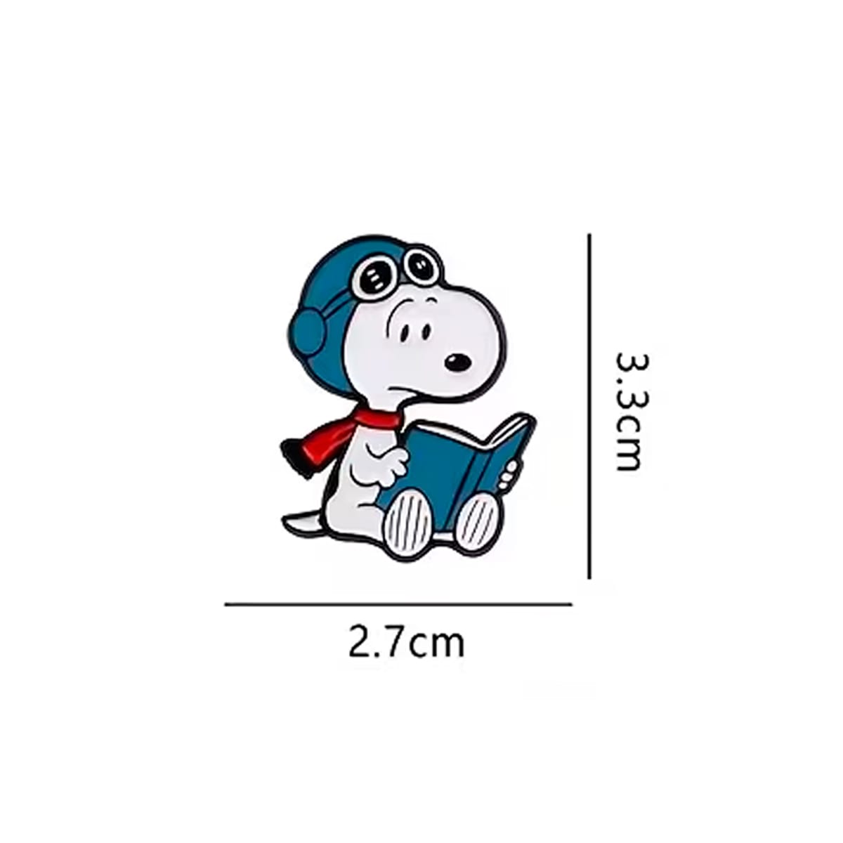 Pin esmaltado diseño perro Snoopy aviador leyendo2