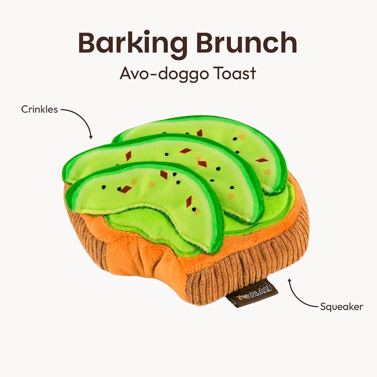 Juguete Play Pet Barking Brunch Avo-Doggo Toast para perros3