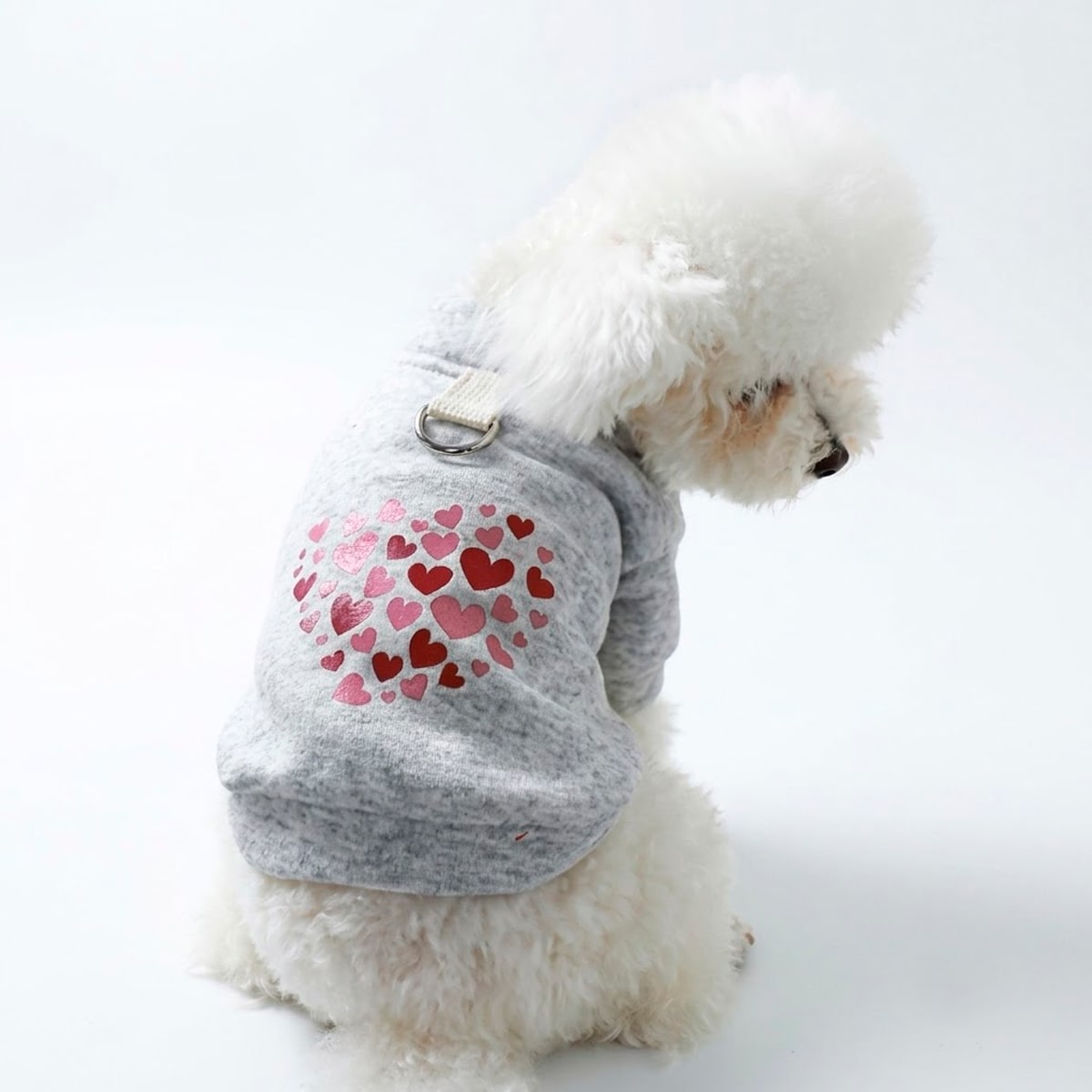 Polerón para perro con diseño de corazones3