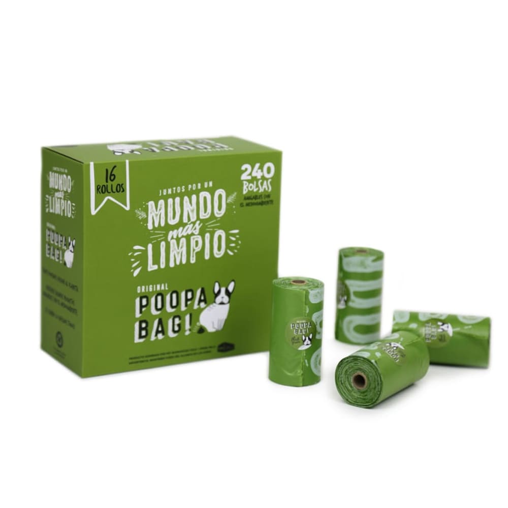 Poopa Bag Caja 16 Rollos Eco-Bolsas OxoBiodegradables 1