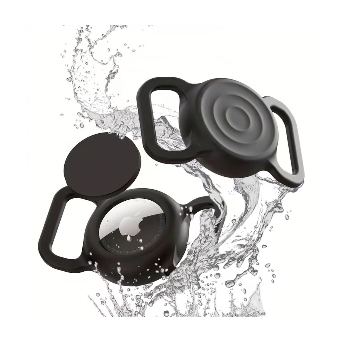 Funda protectora para Airtag para collar de perro y gato color negro2
