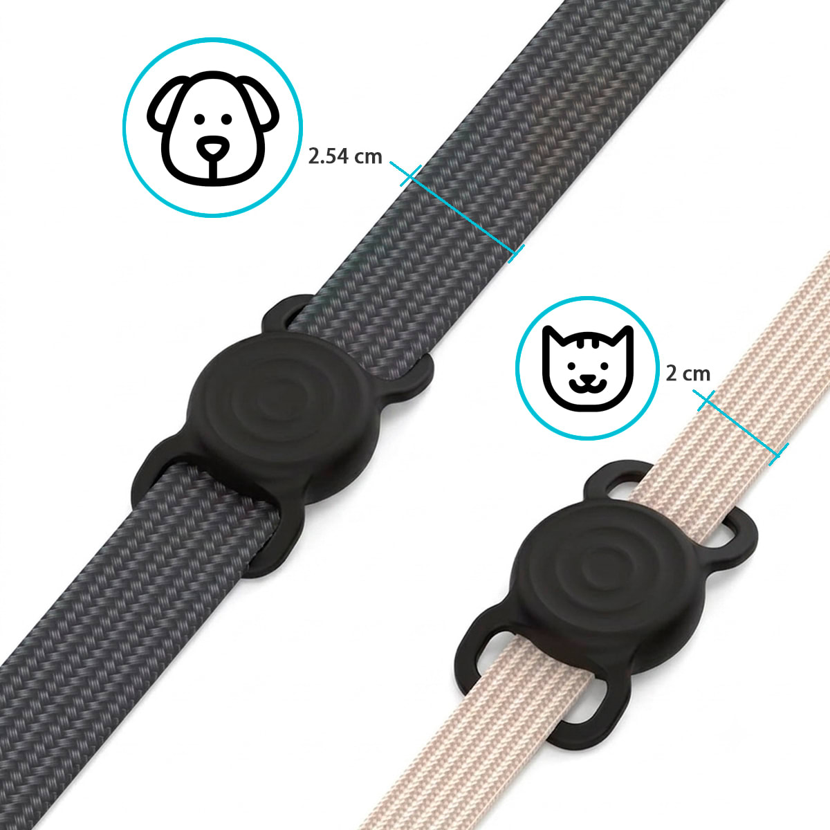 Funda protectora para Airtag para collar de perro y gato color rosado5