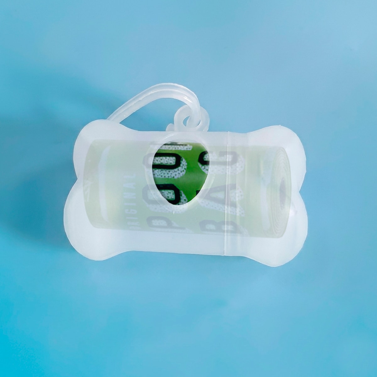 Dispensador de bolsas forma de huesito transparente2