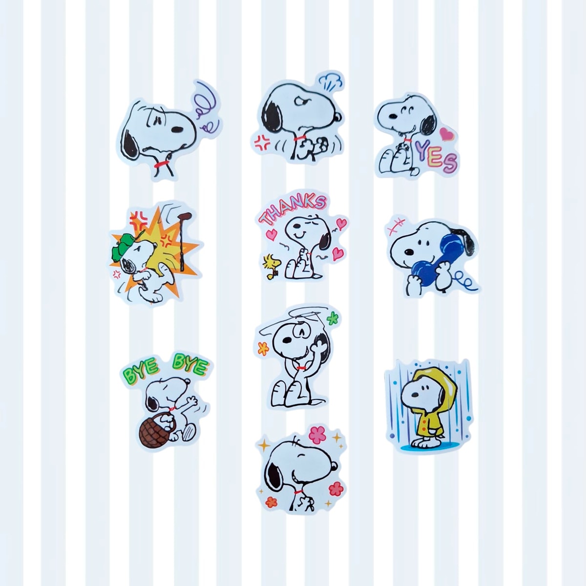 Set de 10 stickers ilustrados de Snoopy modelo 4 1