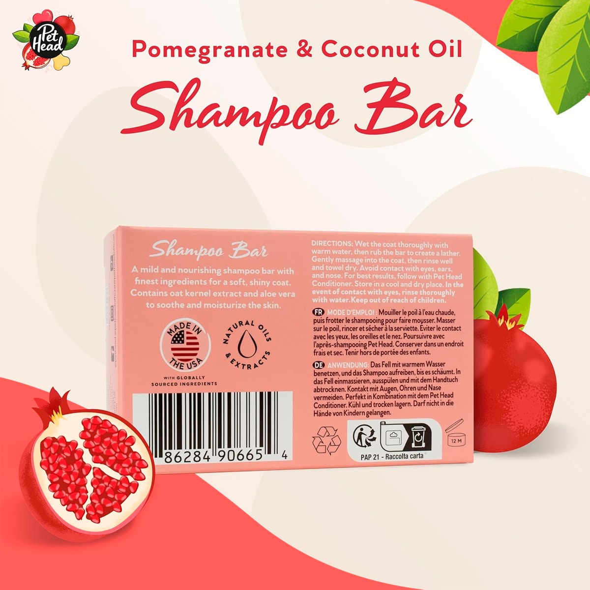 Pet Head Shampoo en Barra de Granada y Aceite de Coco 85gr2