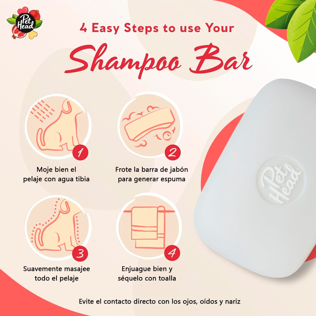 Pet Head Shampoo en Barra de Granada y Aceite de Coco 85gr4