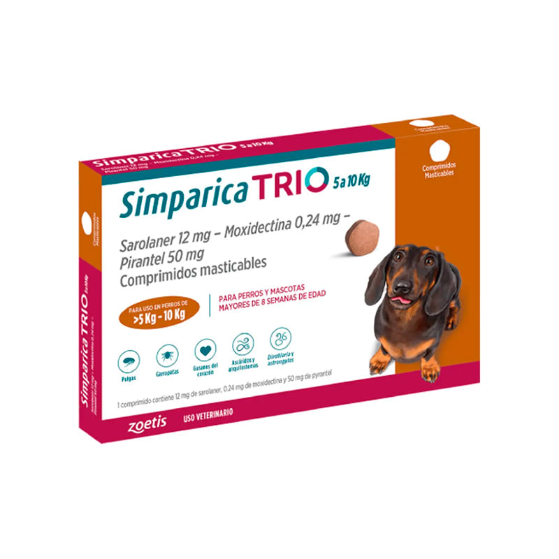 Simparica TRIO Masticable 5 a 10 kg 1