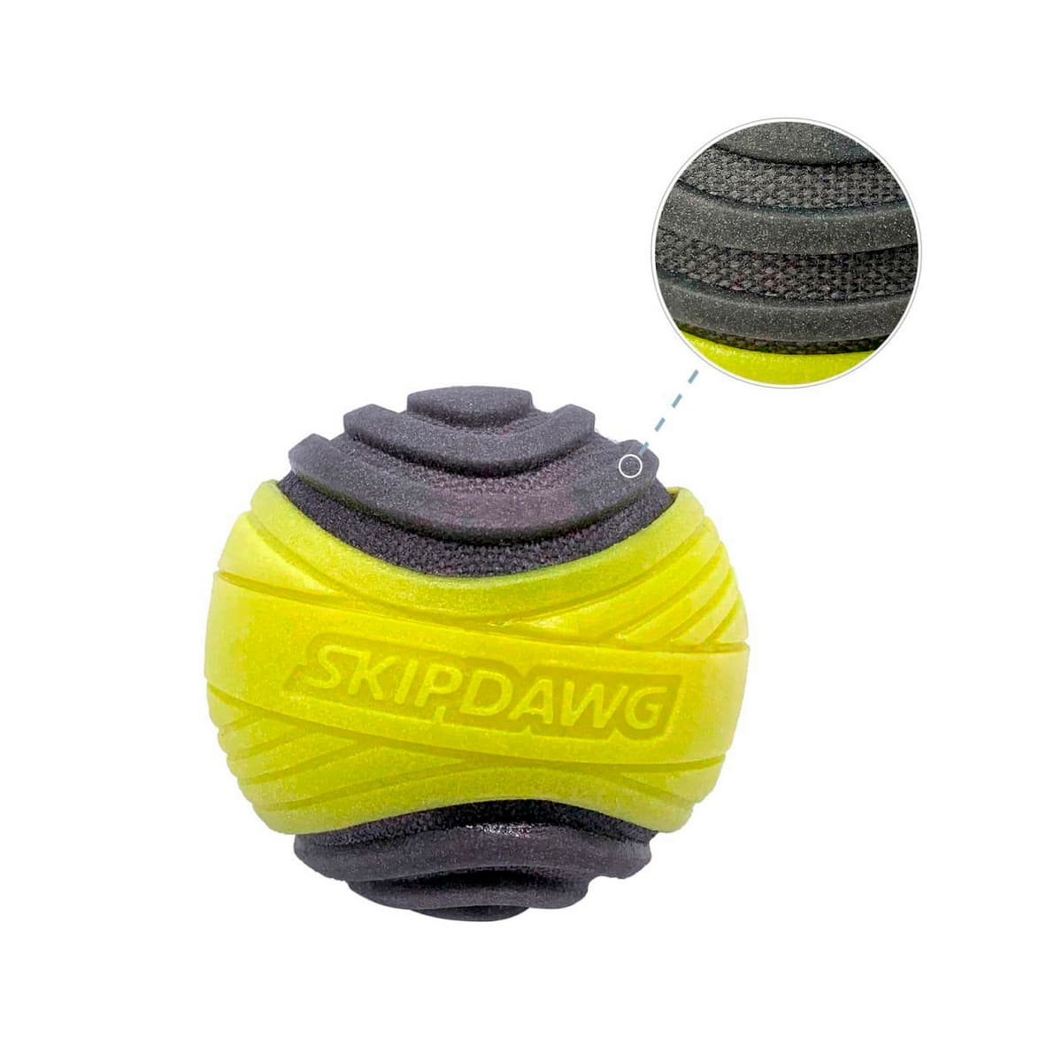 Skipdawg Pelota Duroflex Ball amarilla con gris para perro Talla M2