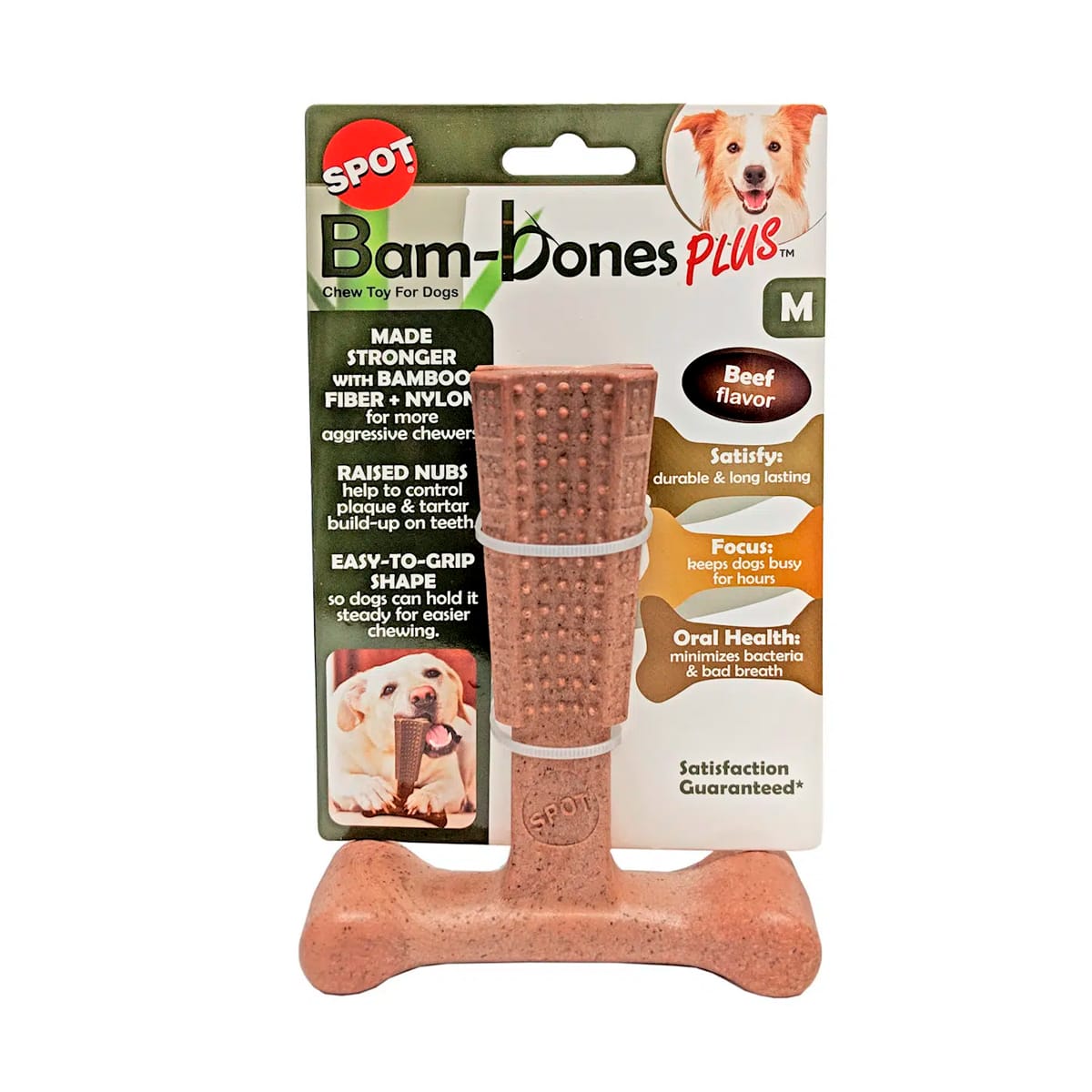 Bam-bones juguete masticable en T sabor carne1
