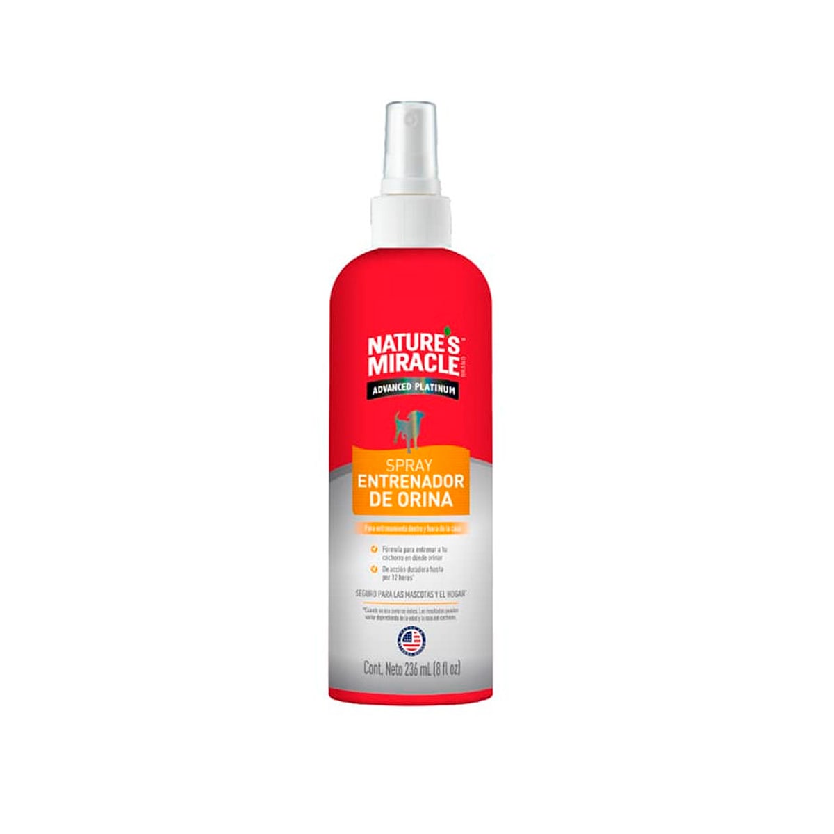 Nature's Miracle Advance platinum spray entrenador de orina para perro 236ml 1