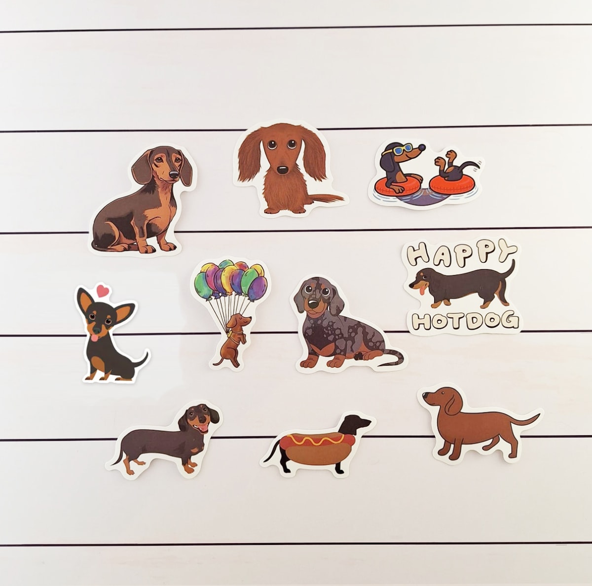 Stickers de perros salchichas ilustrados2