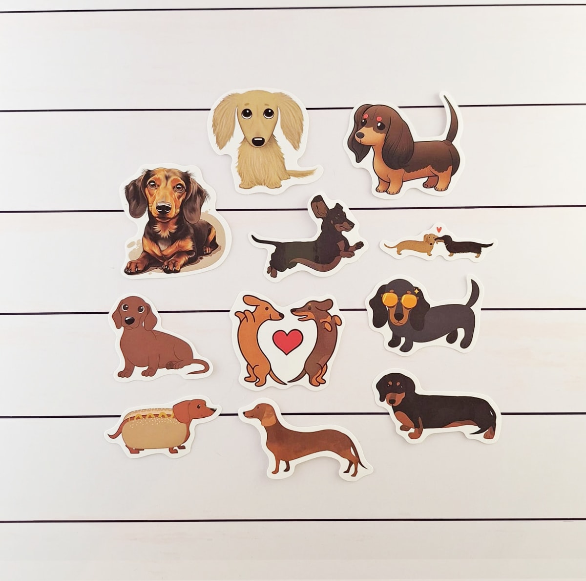 Stickers de perros salchichas ilustrados3