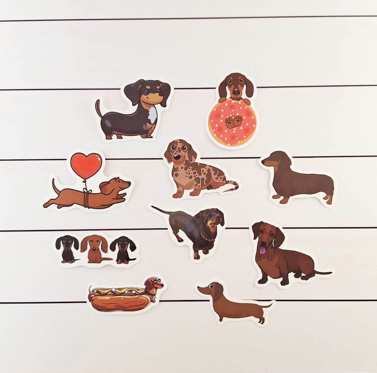 Stickers de perros salchichas ilustrados4