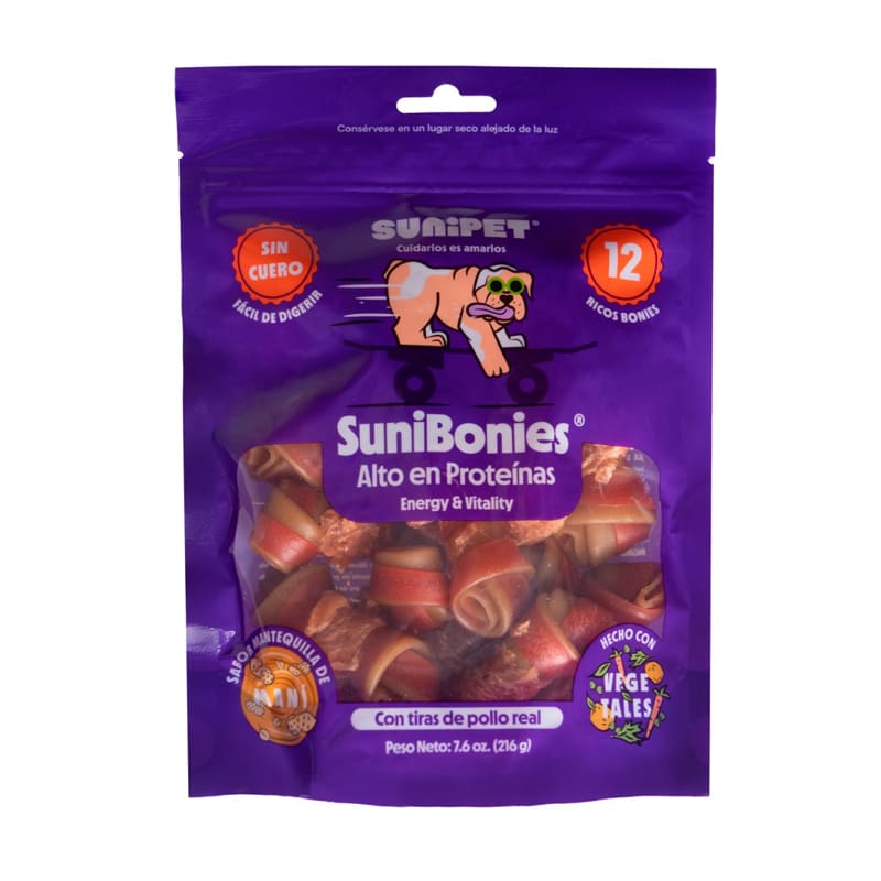SuniBonies Energy & Vitality. Sabor Mantequilla de Maní, alto en proteínas. 1