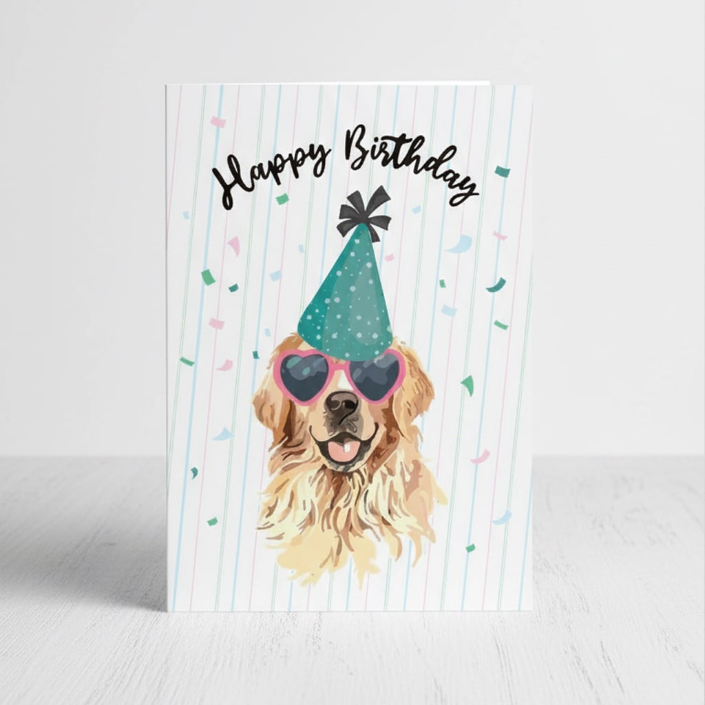 Tarjeta de cumpleaños de perro Golden Retriever 1