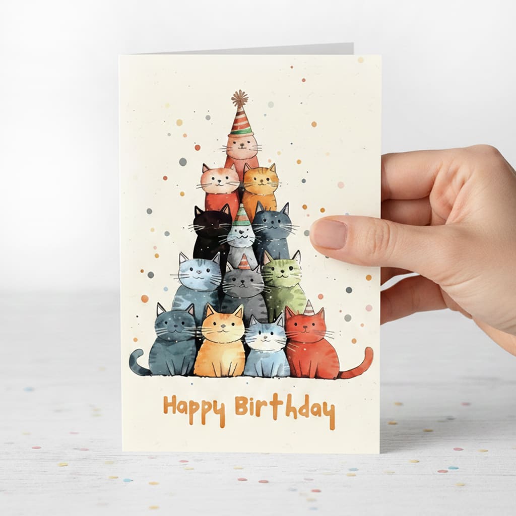 Tarjeta de cumpleaños de gatos Happy Birthday3