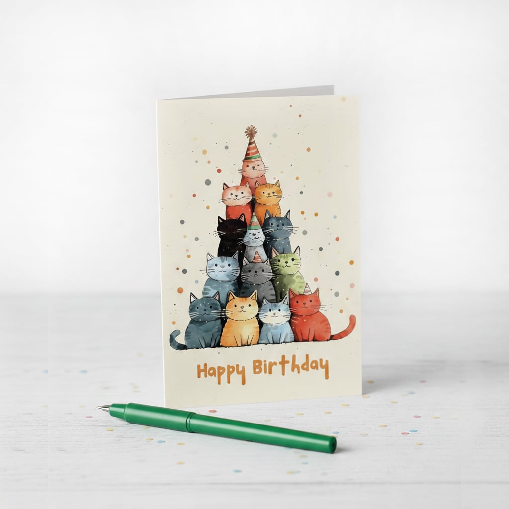 Tarjeta de cumpleaños de gatos Happy Birthday2