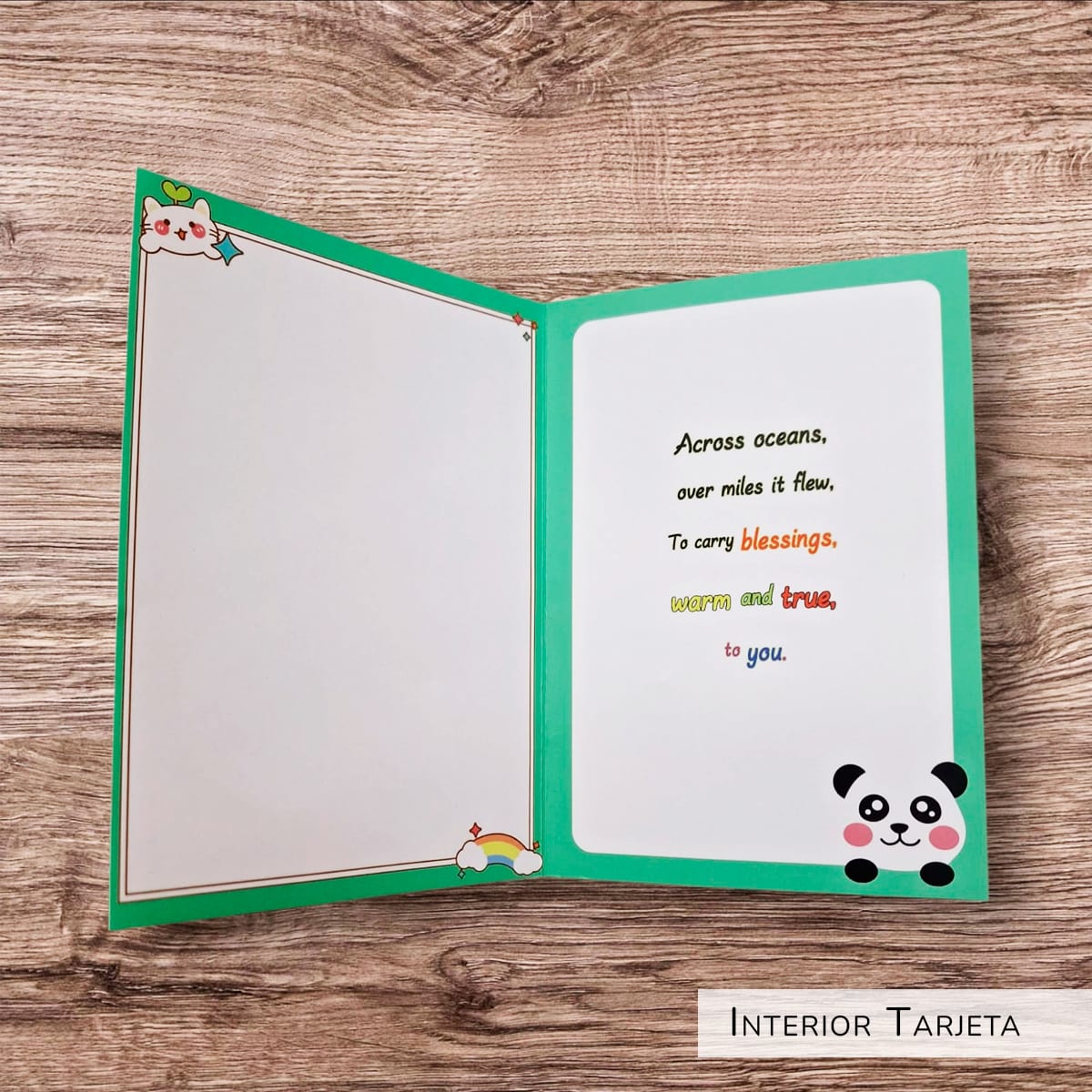 Tarjeta de Cumpleaños con diseño de gatito feliz con flores ¨Happy Birthday¨5