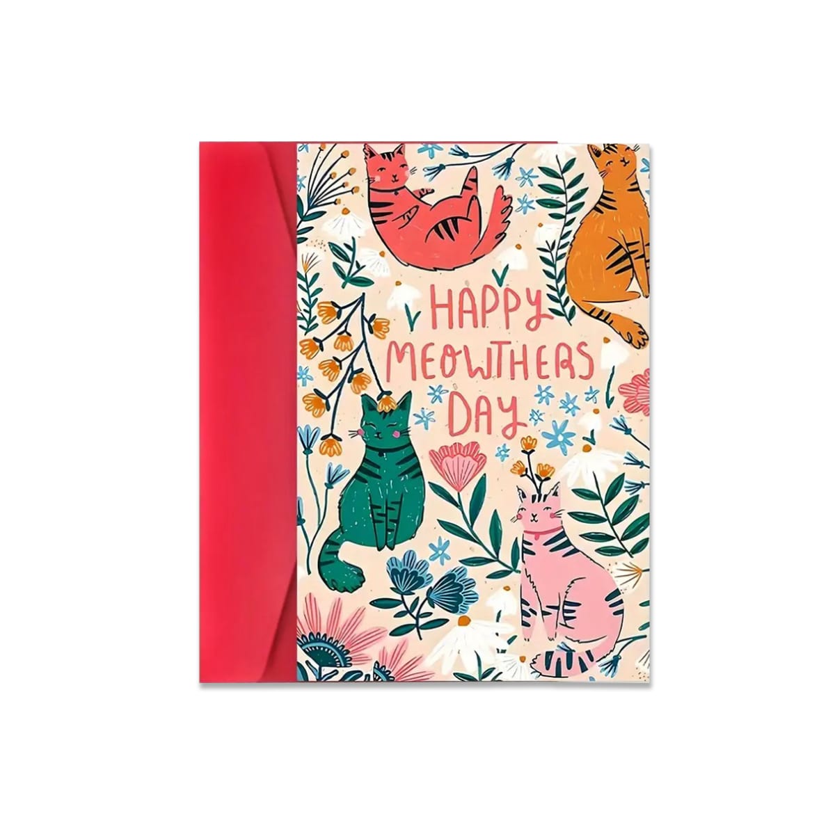 Tarjeta por el día de la madre de gato Happy Meowthers day 1