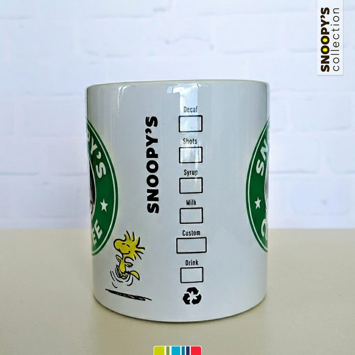 Tazón blanco Snoopy's Coffee Woodstock (Snoopy collection)3