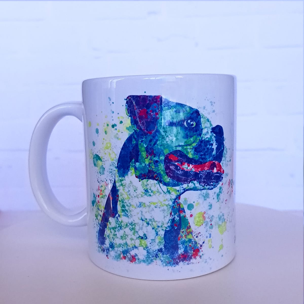 Tazón blanco Whee Dog Lover Bóxer2