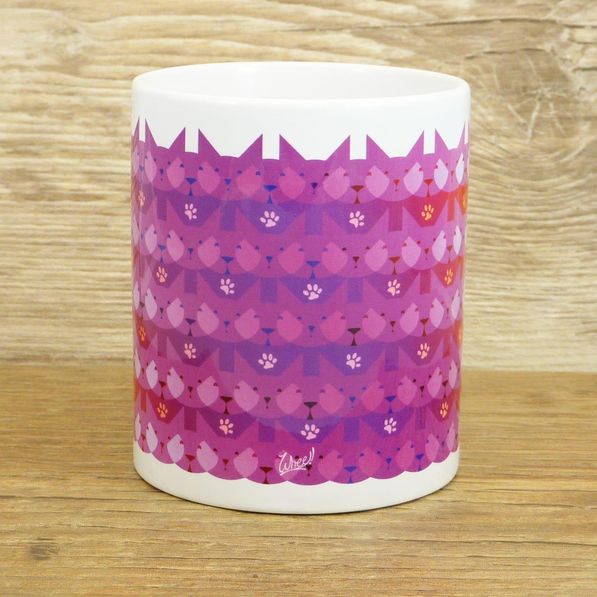 Tazón plateado Whee Cat Lover textura gatos1