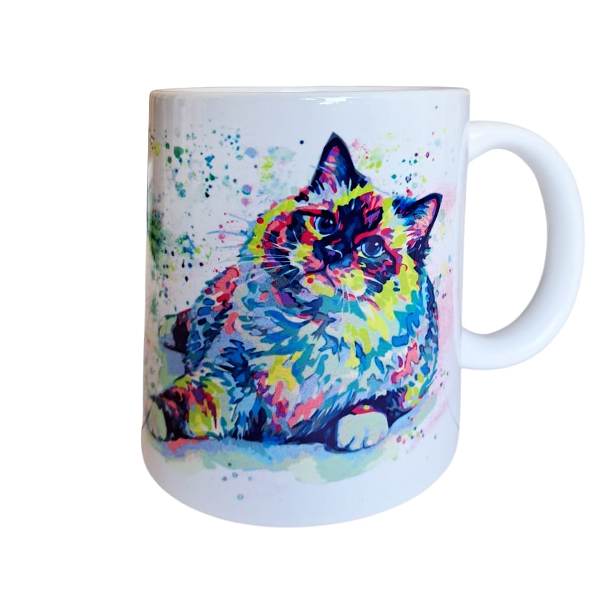 Tazón blanco Cat Lover Gato peludo3
