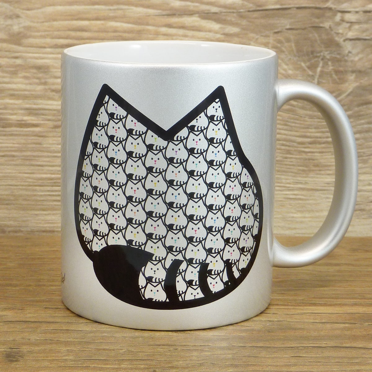 Tazón plateado Whee Cat Lover Narices de colores 1