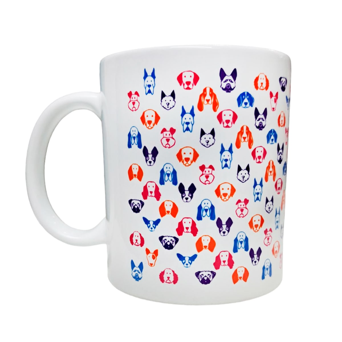 Tazón blanco Whee Dog Razas colores naranja y azul3