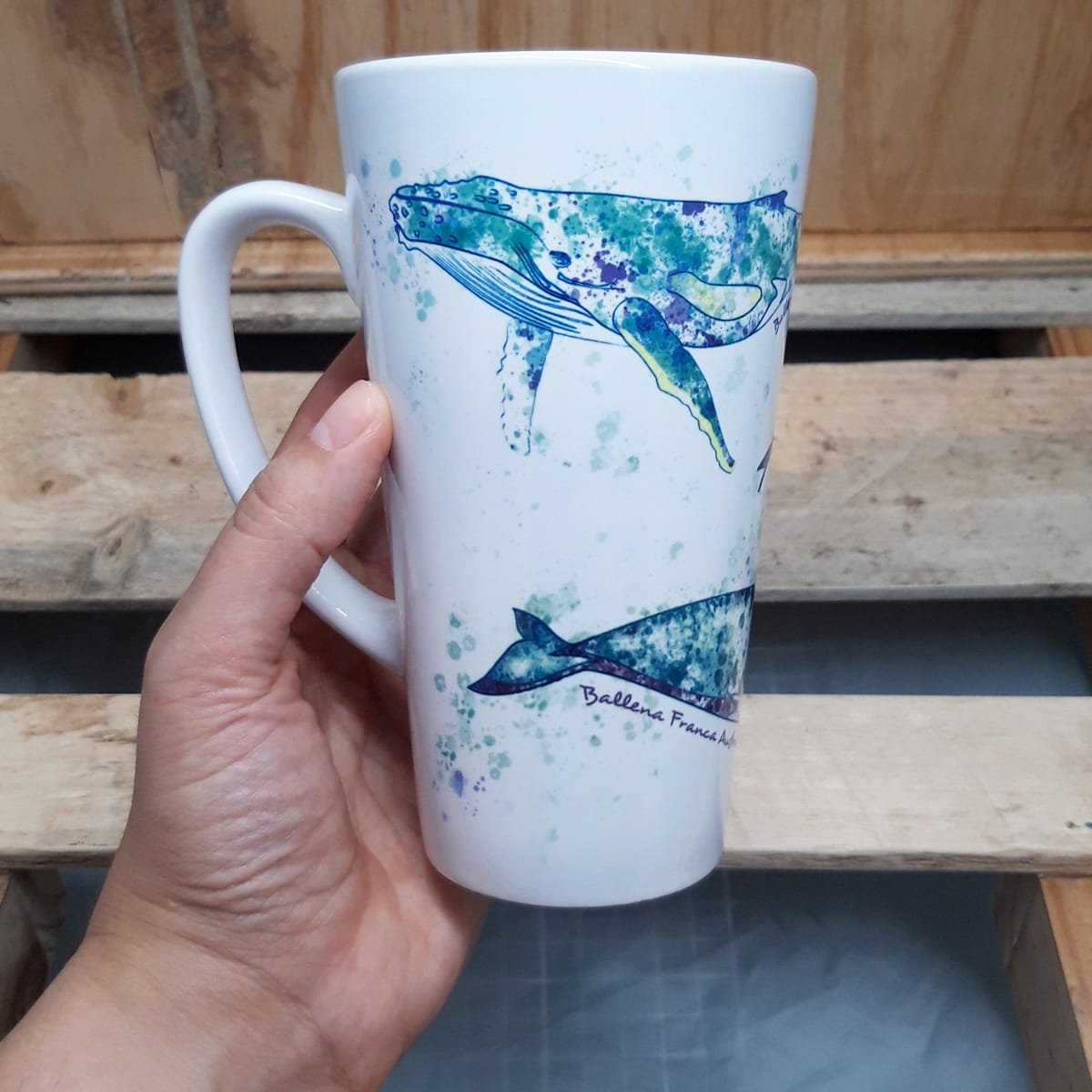 Tazón Cerámico en V diseño Ballenas Chilenas3