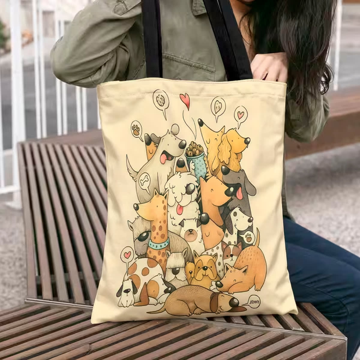 Bolso Tote diseño perritos3