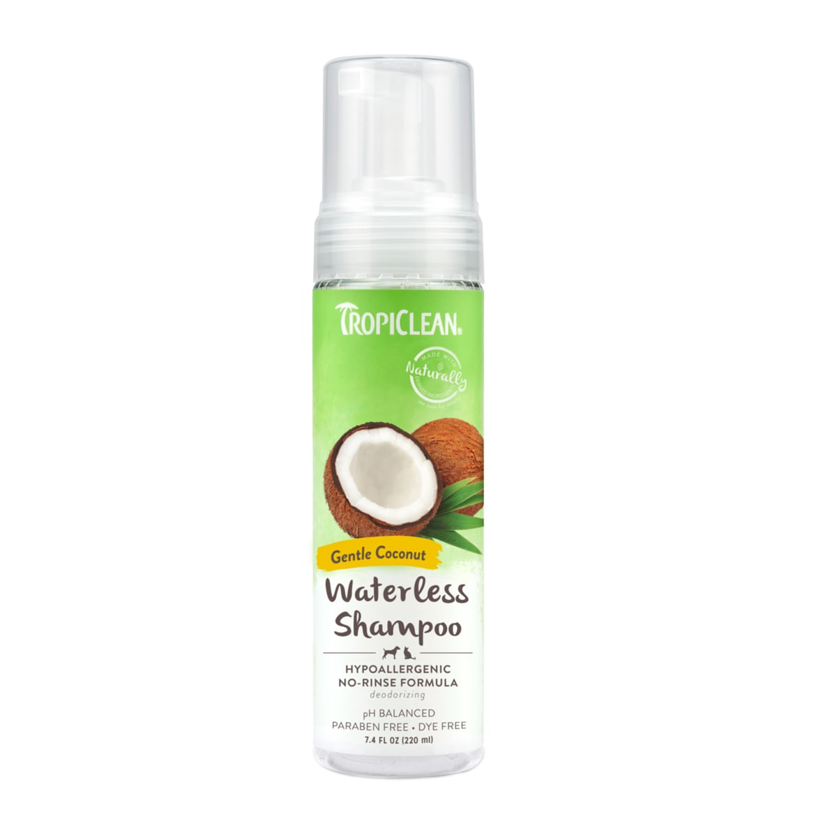TropiClean shampoo en seco hipoalergénico gentle coconut 220 ml 1