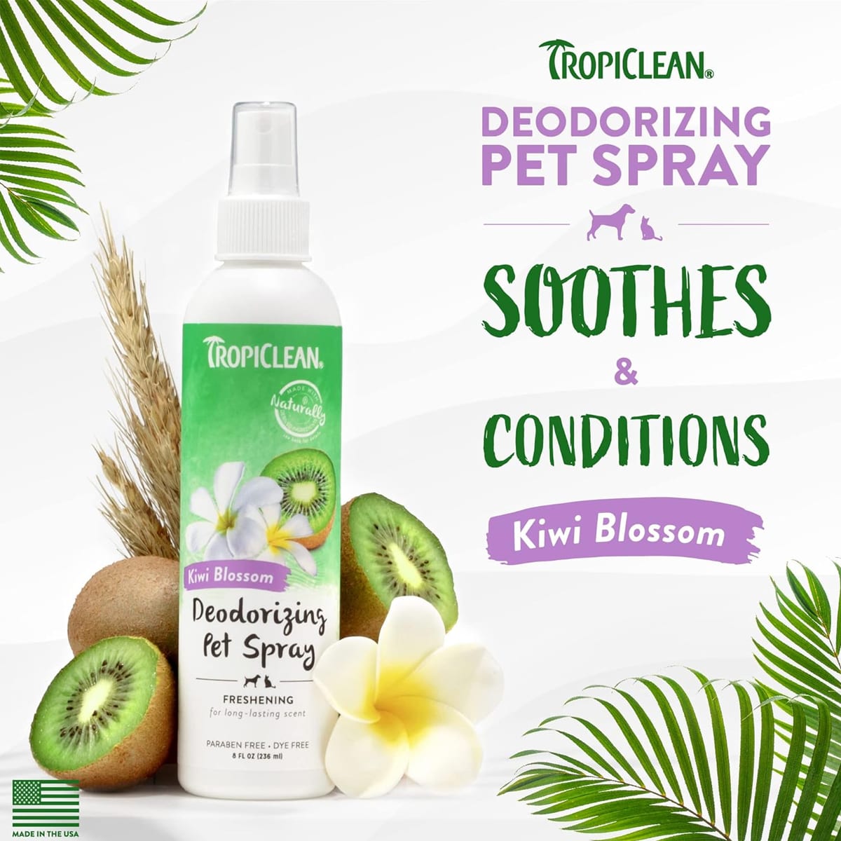 TropiClean colonia desodorante en spray Berry Breeze Kiwi Blossom 236 ml2