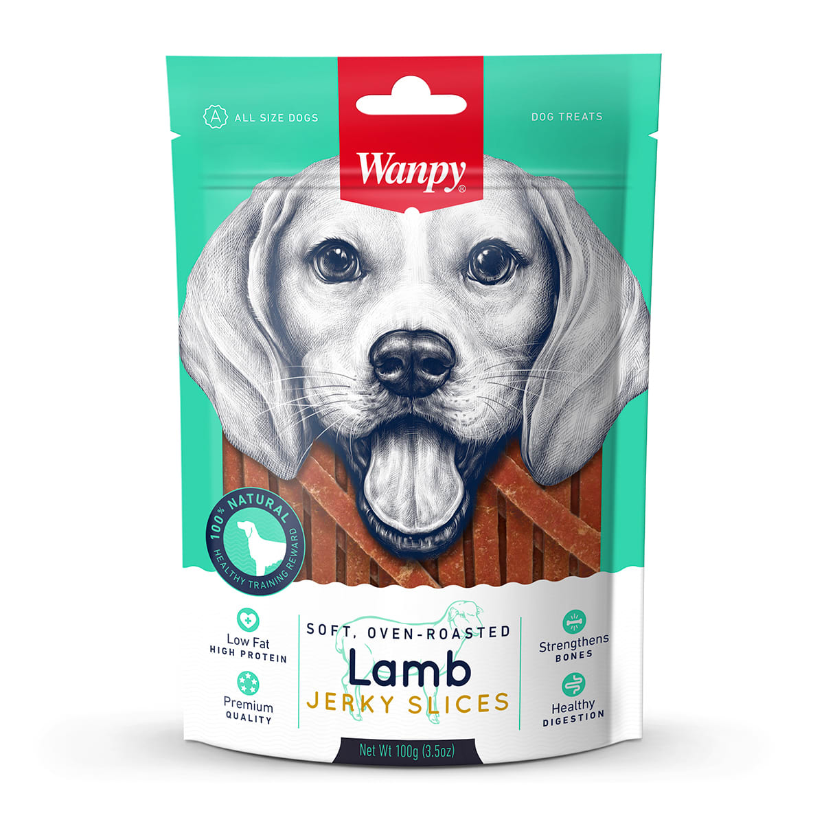 Snack para perro Wanpy Soft Lamb Jerky Slices 1