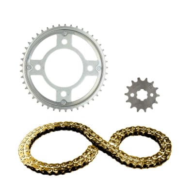 KIT TRASMISION CB-190R C45 / P14 / 428H - 132L DORADA ''RIFFEL''1