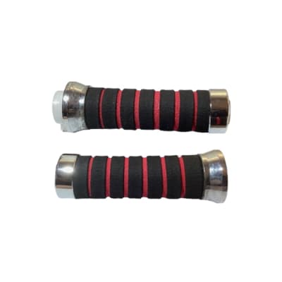 PUÑOS CHOPER UNIVERSAL NEGRO/ROJO ''VINI''1