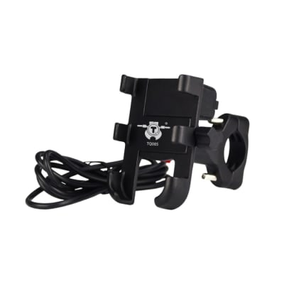 PORTA CELULAR UNIVERSAL METALICO CON CARGADOR USB 1