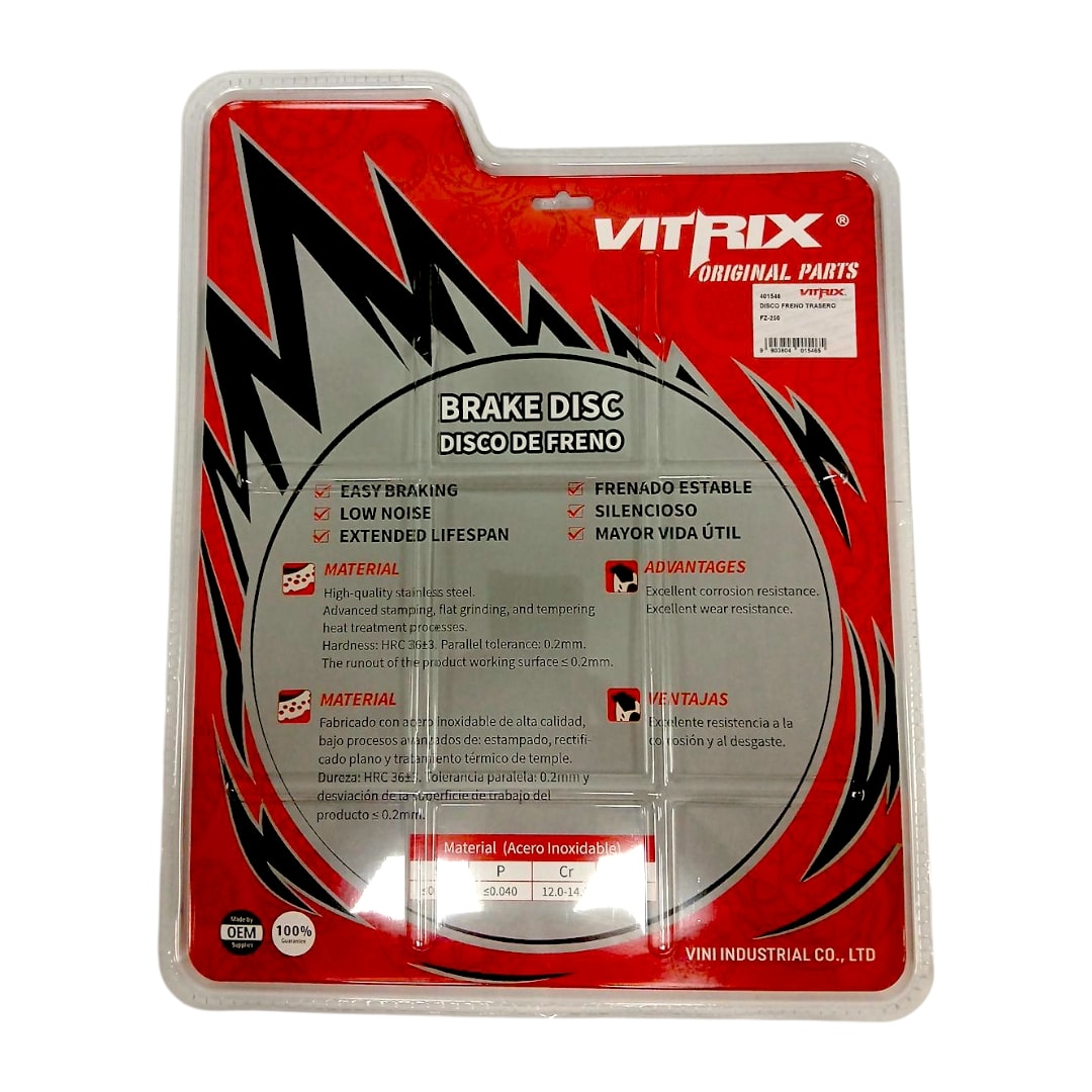 DISCO FRENO TRASERO FZ 250 VITRIX2