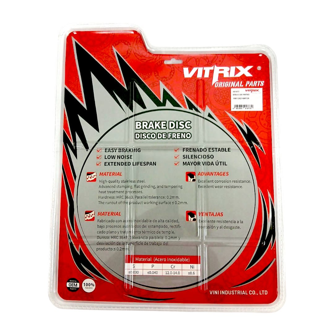 DISCO FRENO DELANTERO YBR-125Z/YBR-125 VITRIX2