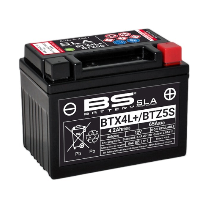 BATERIA SLA 12VOLT 4 Ah ''BS-BATTERY'' (YTX4L+/YTZ5S) 1